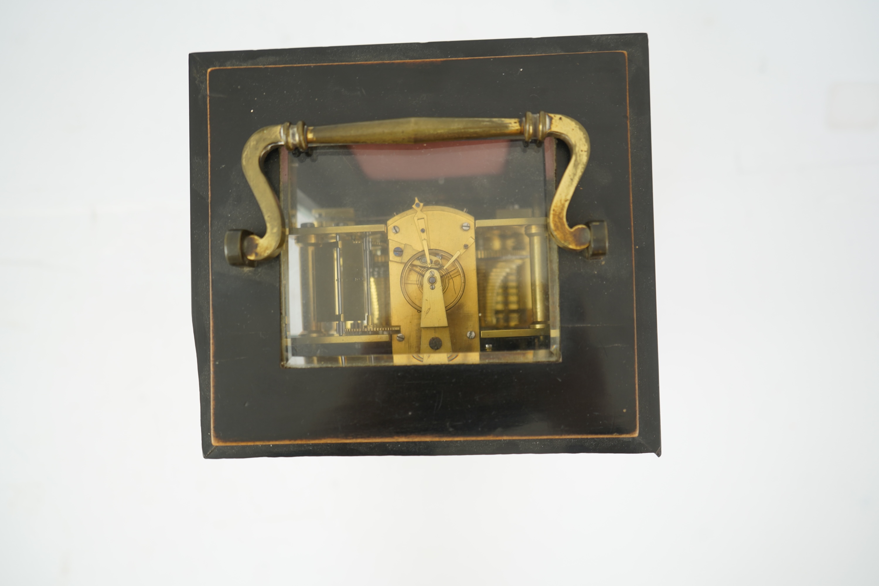 A mid-19th century ebonised double fusee mantel clock by Jacobs and Lucas, 7, Whitefriargate, Hull